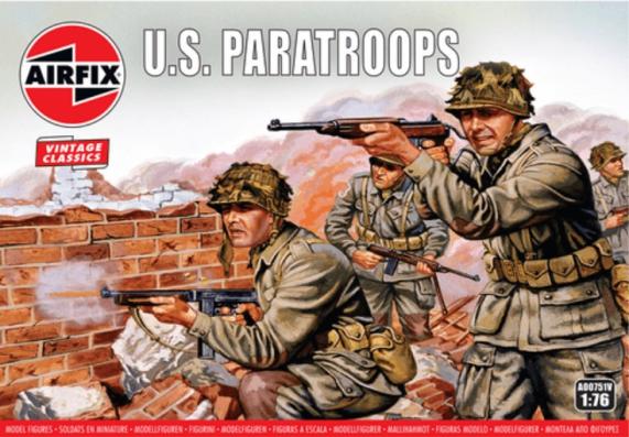 1:76 U.S. Paratroops Vintage Classics Airfix Model Kit: A00751V - Image 1