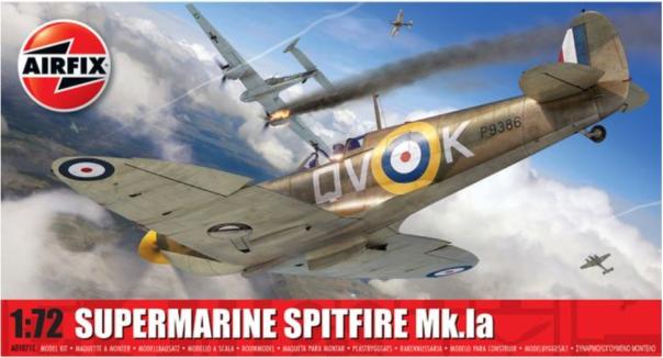 1:72 Supermarine Spitfire Mk.Ia Airfix Model Kit: A01071C - Image 1