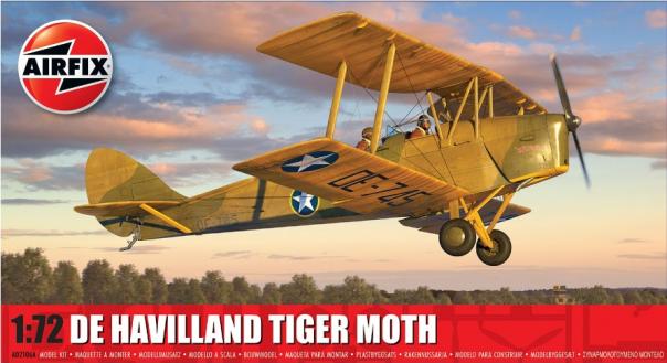 1:72 De Havilland Tiger Moth Airfix Model Kit: A02106A - Image 1