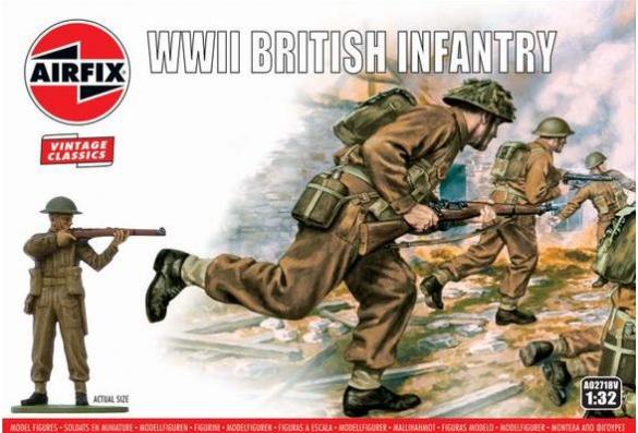 1:32 WWII British Infantry Vintage Classics Airfix Model Kit A02718V - Image 1