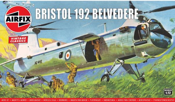 1:72 Bristol 192 Belvedere Vintage Classics Airfix Model Kit: A03002V - Image 1