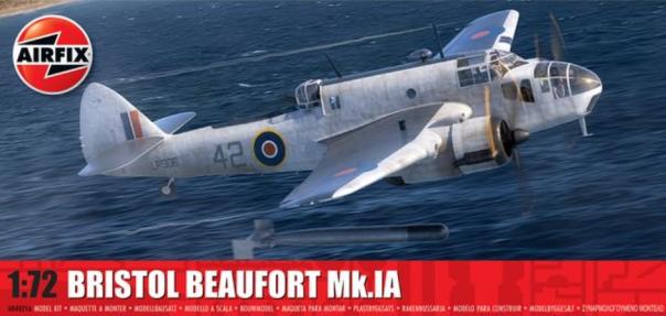 1:72 Bristol Beaufort Mk.IA Airfix Model Kit: A04021A - Image 1