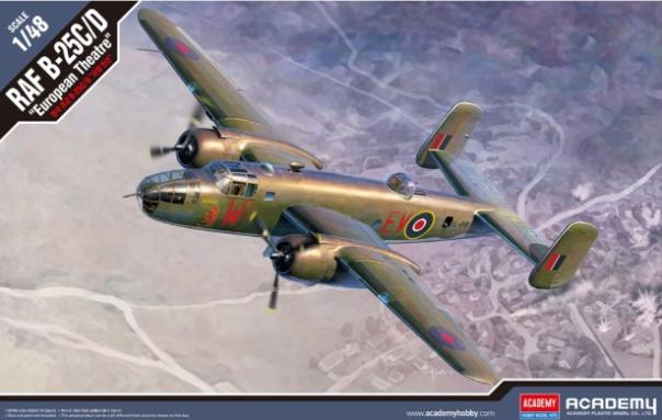 1:48 RAF B-25C/D "European Theatre" Academy Model Kit: 12339 - Image 1