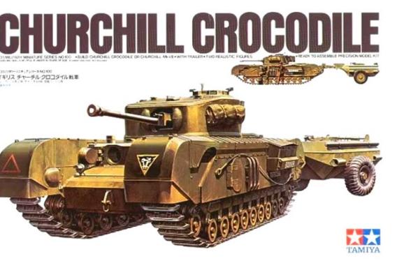 1:35 Churchill Crocodile British Flamethrower Tank Tamiya Model Kit: 35100 - Image 1