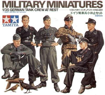 1:35 German Tank Crew At Rest Tamiya Model Kit: 35201 - Image 1