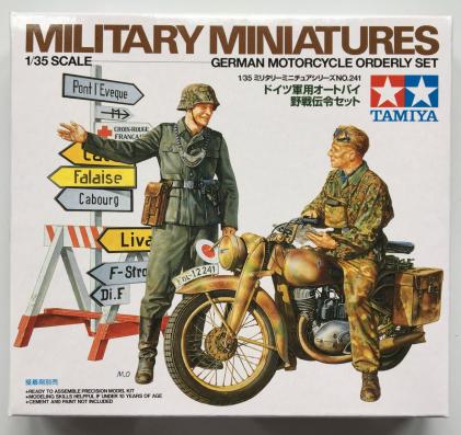 1:35 German Motorcycle Orderly Set Tamiya Model Kit: 35241 - Image 1