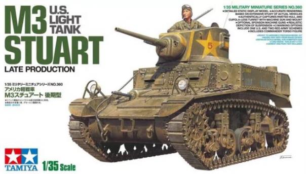 1:35 M3 Stuart U.S. Light Tank (Late Production) Tamiya Model Kit: 35360 - Image 1