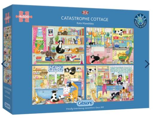 4 x 500 Piece - Catastrophe Cottage Gibsons Jigsaw Puzzle G5062 - Image 1