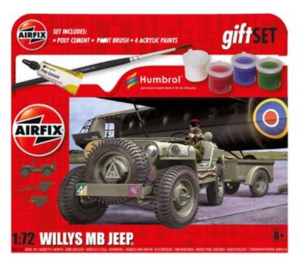 1:72 Willys MB Jeep Gift Set Airfix Model Kit: A55117A - Image 1