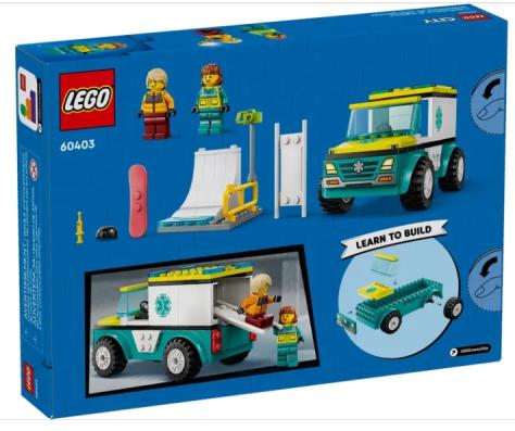 Lego City 60403 - Emergency Ambulance And Snowboarder - Image 1