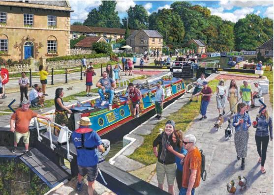 1000 Piece - Wiltshire Waterways Gibsons Jigsaw Puzzle G6396 - Image 1