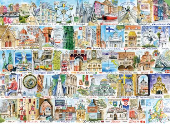 1000 Piece - Sights & Sounds Of Europe Gibsons Jigsaw Puzzle G7146 - Image 1