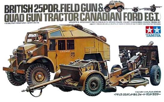 1:35 British 25PDR Field Gun & Quad Gun Tractor (Canadian Ford F.G.T.) Tamiya Model Kit: 35044 - Image 1