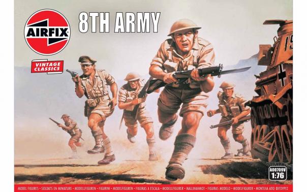 1:76 WWII British 8th Army Airfix Vintage Classics Model Kit: A00709V - Image 1