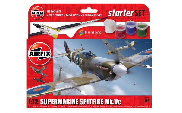 1:72 Supermarine Spitfire MK.Vc Starter Gift set Airfix Model Kit: A55001 - Image 1