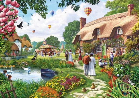 500 Piece - Lakeside Cottage Gibsons Jigsaw Puzzle G3156 - Image 1