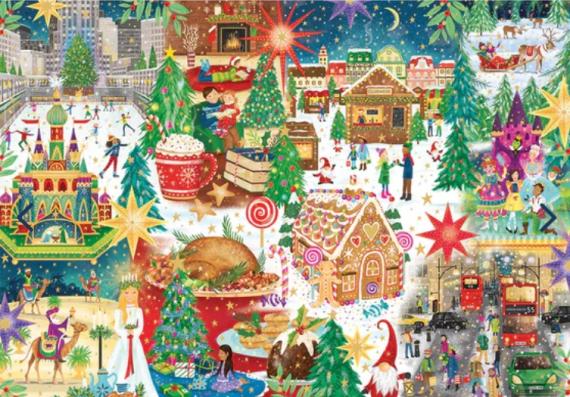 500 Piece - Christmas Around The World Gibsons Jigsaw Puzzle G3609 - Image 1