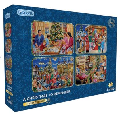 4 x 500 Piece - A Christmas To Remember Gibsons Jigsaw Puzzle G5068 - Image 1