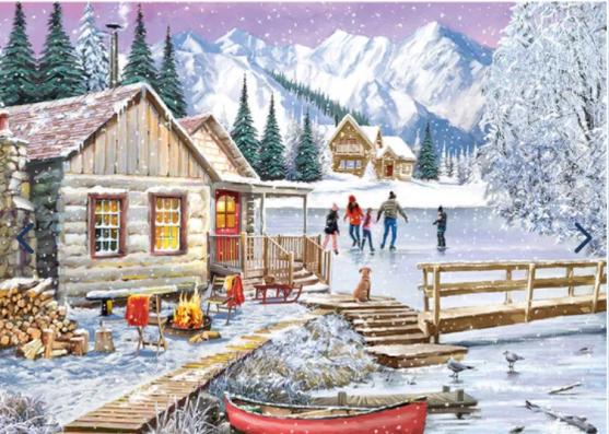 1000 Piece - Winter At The Cabin Gibsons Jigsaw Puzzle G6382 - Image 1