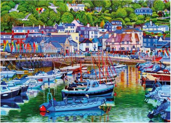 1000 Piece - Lyme Regis Harbour Gibsons Jigsaw Puzzle G6392 - Image 1