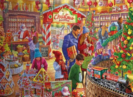 1000 Piece - Santas Sweetshop Gibsons Jigsaw Puzzle G6416 - Image 1