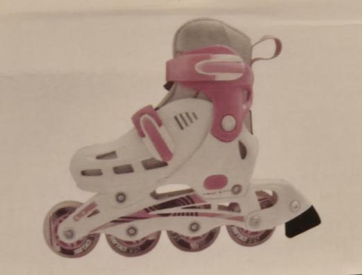 Cyclone Inline White/Pink Adjustable Roller Skates UK Size 3-6 - Image 1