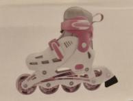 Cyclone Inline White/Pink Adjustable Roller Skates UK Size 3-6